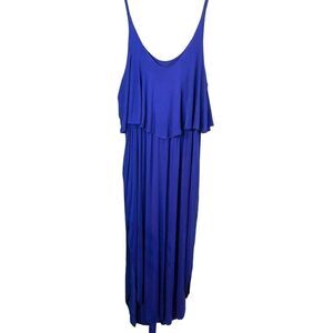 Sweet Lovely by Jen Blue Maxi Dress With Pockets Size 2XL